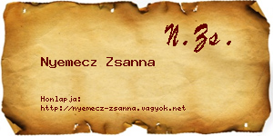Nyemecz Zsanna névjegykártya
